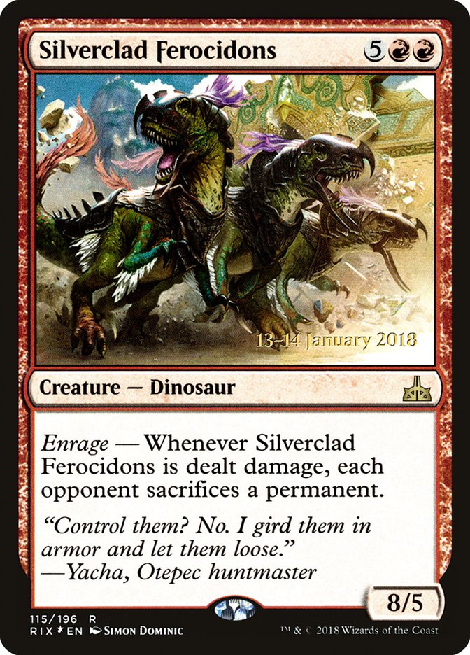 Silverclad Ferocidons [Rivals of Ixalan Prerelease Promos] | Jomio and Rueliete's Cards and Comics
