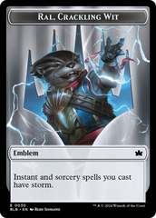 Emblem - Ral, Crackling Wit // Bushy Bodyguard Double-Sided Token [Bloomburrow Tokens] | Jomio and Rueliete's Cards and Comics