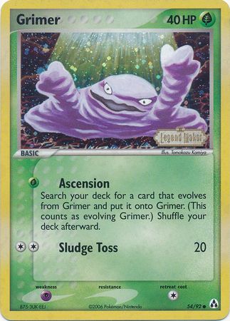 Grimer (54/92) (Stamped) [EX: Legend Maker] | Jomio and Rueliete's Cards and Comics