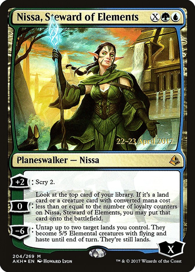 Nissa, Steward of Elements [Amonkhet Prerelease Promos] | Jomio and Rueliete's Cards and Comics