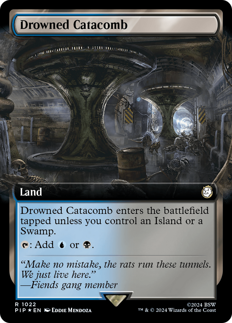 Drowned Catacomb (Extended Art) (Surge Foil) [Fallout] | Jomio and Rueliete's Cards and Comics