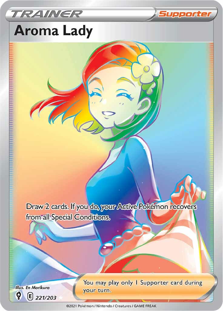 Aroma Lady (221/203) [Sword & Shield: Evolving Skies] | Jomio and Rueliete's Cards and Comics