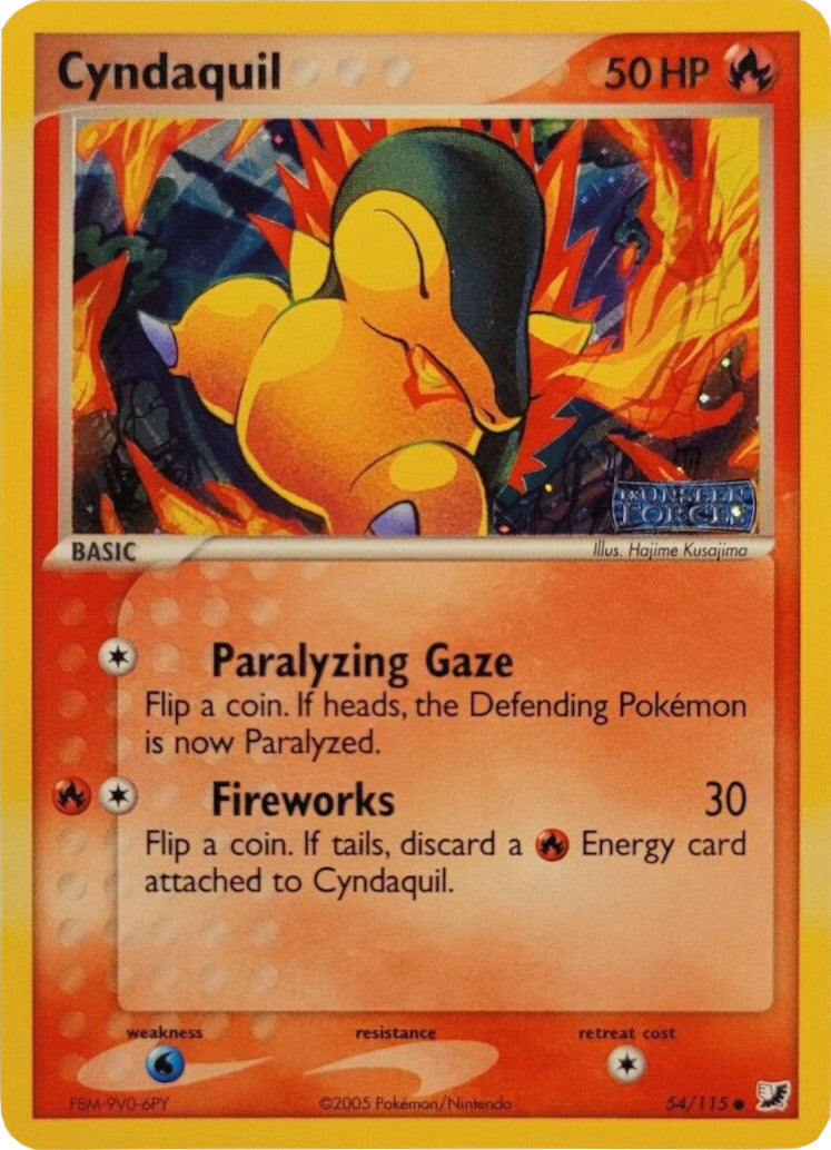 Cyndaquil (54/115) (Stamped) [EX: Unseen Forces] | Jomio and Rueliete's Cards and Comics