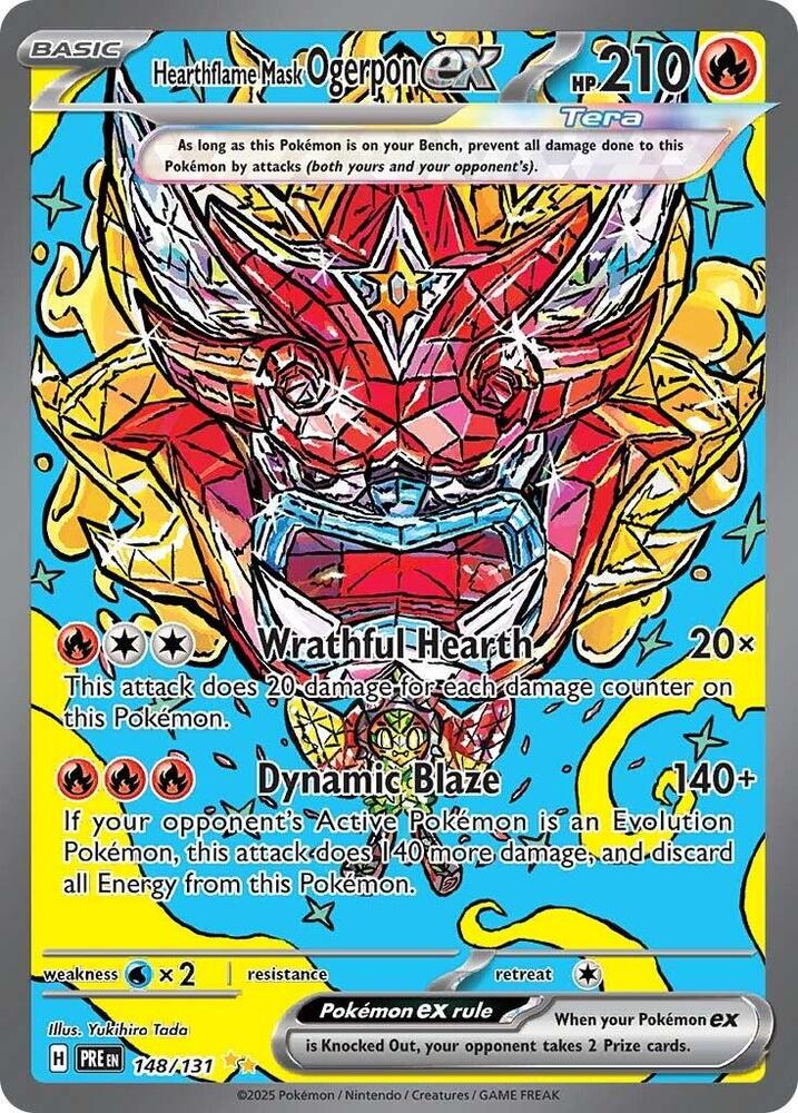 Hearthflame Mask Ogerpon ex (148/131) [Scarlet & Violet: Prismatic Evolutions] | Jomio and Rueliete's Cards and Comics