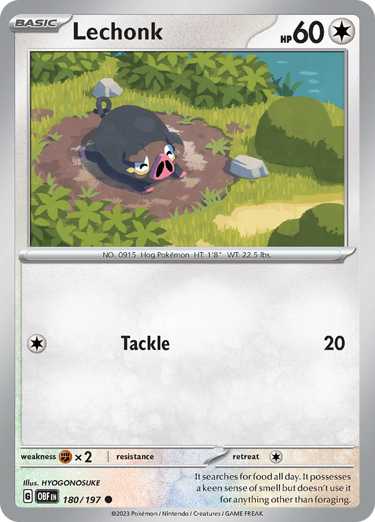 Lechonk (180/197) [Scarlet & Violet: Obsidian Flames] | Jomio and Rueliete's Cards and Comics