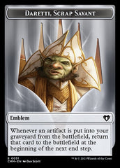 Thopter // Emblem - Daretti, Scrap Savant Double-Sided Token [Commander Masters Tokens] | Jomio and Rueliete's Cards and Comics
