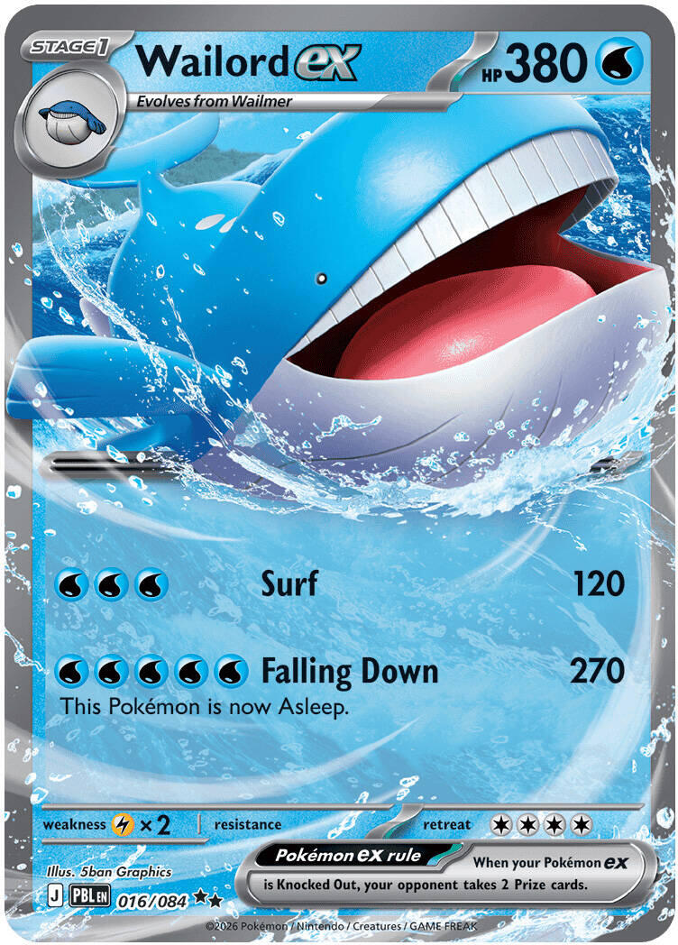 Wailord ex (016/084) [Mega Evolution: Pitch Black] | Jomio and Rueliete's Cards and Comics