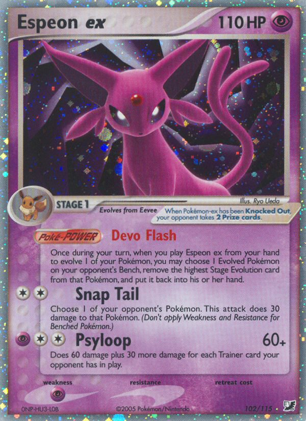 Espeon ex (102/115) [EX: Unseen Forces] | Jomio and Rueliete's Cards and Comics