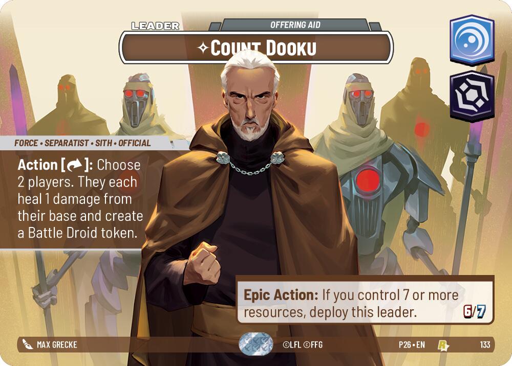 Count Dooku - Offering Aid (133) (133) [Galactic Championship 2026] | Jomio and Rueliete's Cards and Comics
