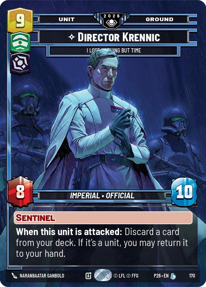 Director Krennic - I Lose Nothing But Time (170) (170) [Galactic Championship 2026] | Jomio and Rueliete's Cards and Comics