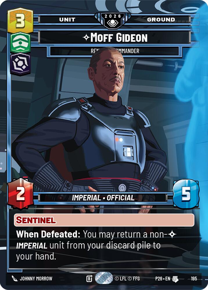 Moff Gideon - Remnant Commander (195) (Top 64) (195) [Galactic Championship 2026] | Jomio and Rueliete's Cards and Comics