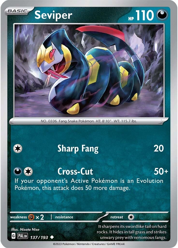 Seviper (137/193) [Scarlet & Violet: Paldea Evolved] | Jomio and Rueliete's Cards and Comics