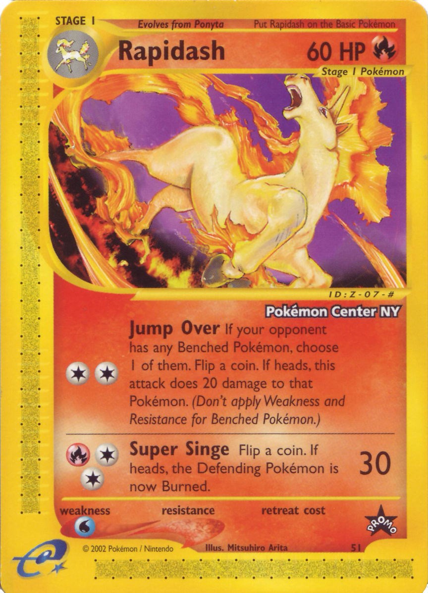 Rapidash (51) (Pokemon Center NY Promo) [Wizards of the Coast: Black Star Promos] | Jomio and Rueliete's Cards and Comics