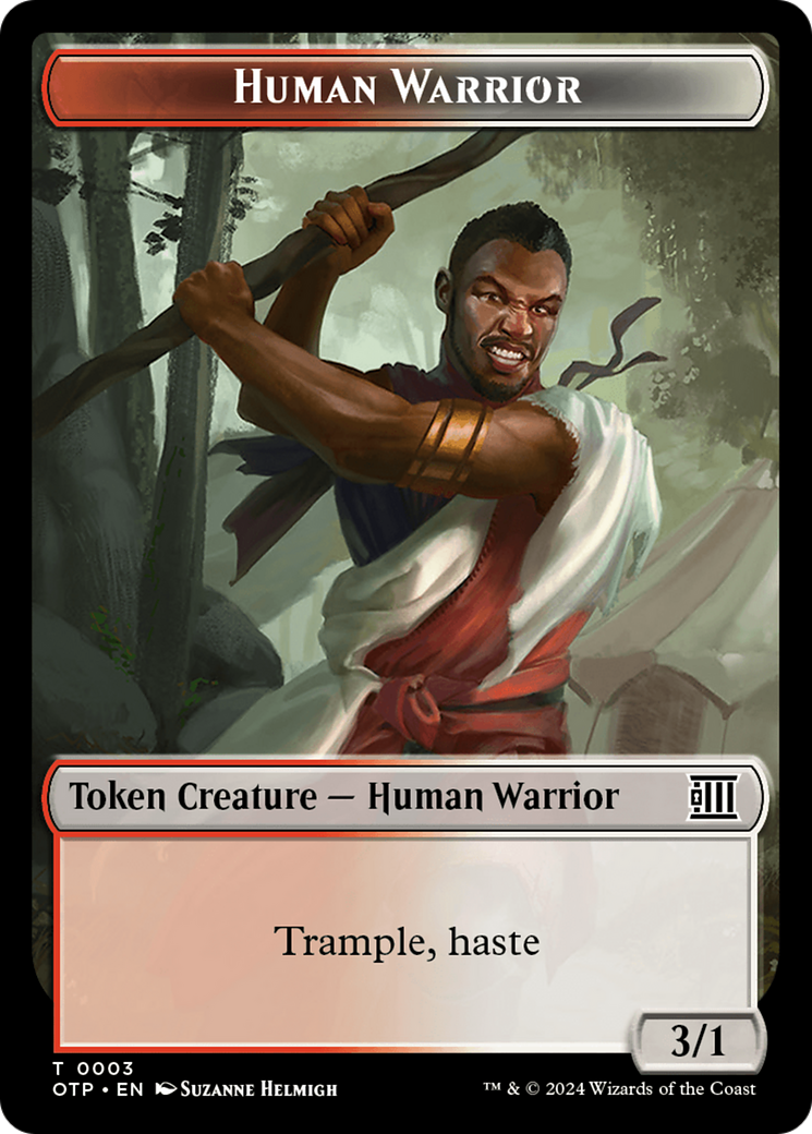 Human Warrior Token [Outlaws of Thunder Junction: Breaking News Tokens] | Jomio and Rueliete's Cards and Comics