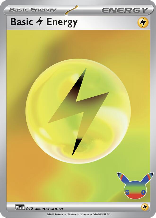 Basic Lightning Energy (012) (30th Celebration) [Mega Evolution Energies] | Jomio and Rueliete's Cards and Comics
