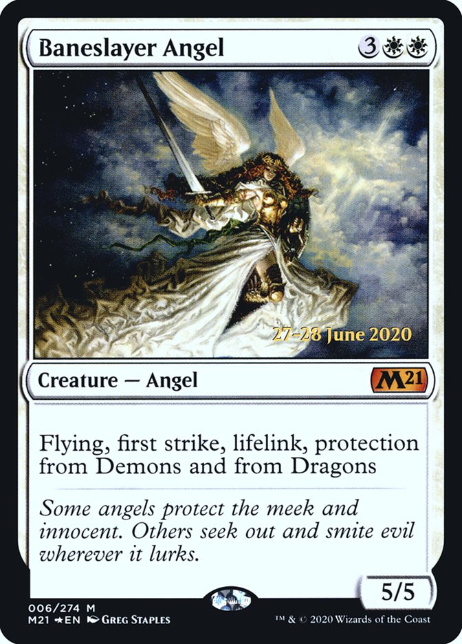 Baneslayer Angel [Core Set 2021 Prerelease Promos] | Jomio and Rueliete's Cards and Comics