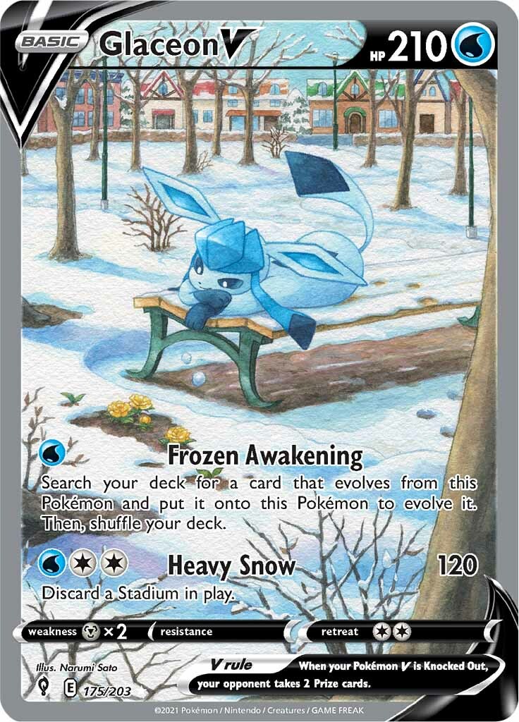 Glaceon V (175/203) [Sword & Shield: Evolving Skies] | Jomio and Rueliete's Cards and Comics