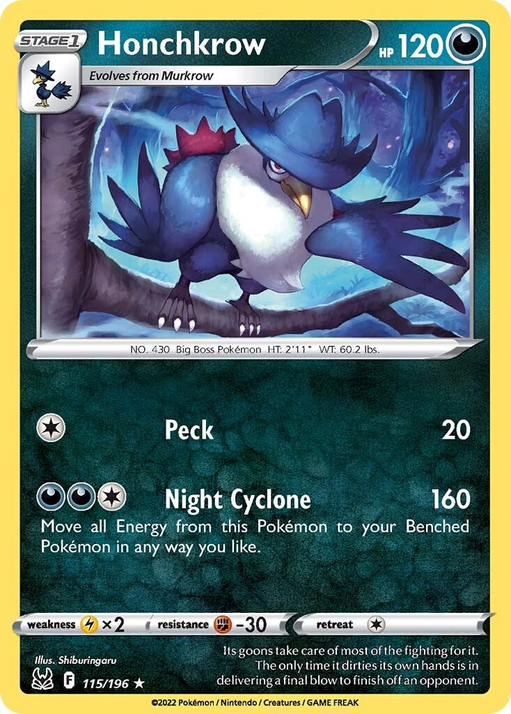 Honchkrow (115/196) [Sword & Shield: Lost Origin] | Jomio and Rueliete's Cards and Comics
