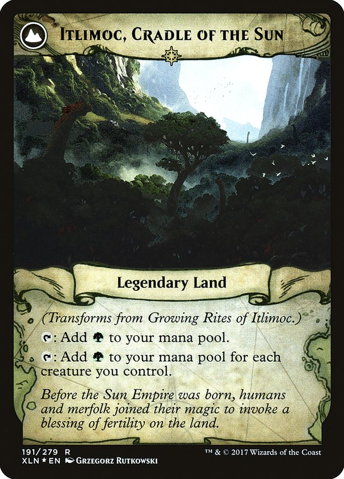 Growing Rites of Itlimoc // Itlimoc, Cradle of the Sun [Ixalan Prerelease Promos] | Jomio and Rueliete's Cards and Comics