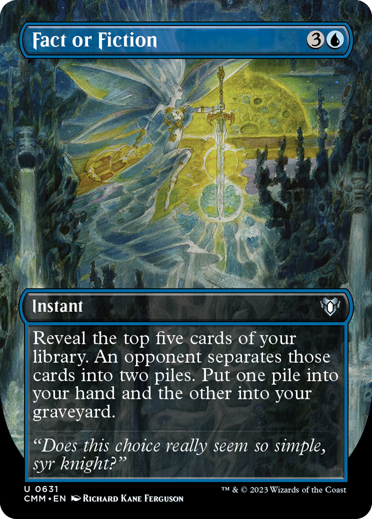 Fact or Fiction (Borderless Alternate Art) [Commander Masters] | Jomio and Rueliete's Cards and Comics