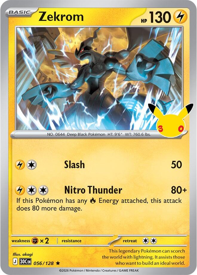 Zekrom (056/128) [Mega Evolution: 30th Celebration] | Jomio and Rueliete's Cards and Comics