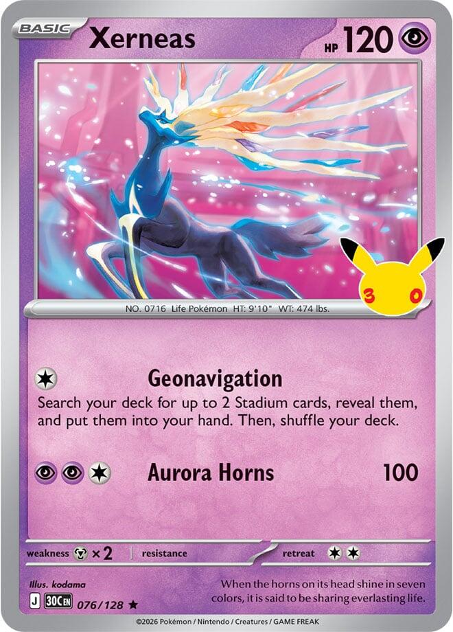 Xerneas (076/128) [Mega Evolution: 30th Celebration] | Jomio and Rueliete's Cards and Comics