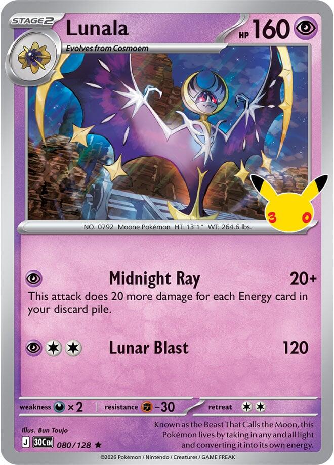Lunala (080/128) [Mega Evolution: 30th Celebration] | Jomio and Rueliete's Cards and Comics