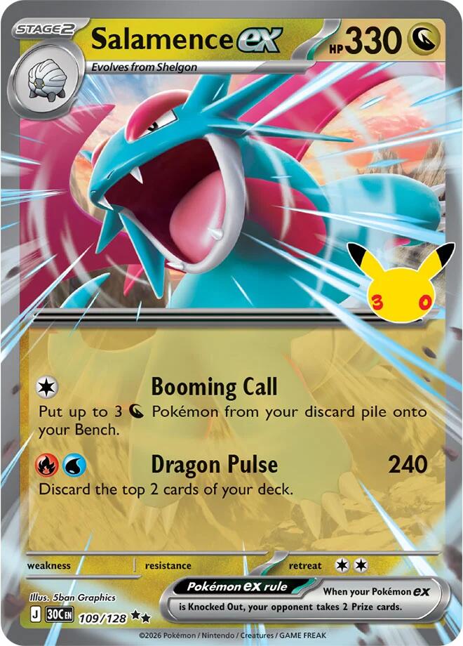 Salamence ex (109/128) [Mega Evolution: 30th Celebration] | Jomio and Rueliete's Cards and Comics