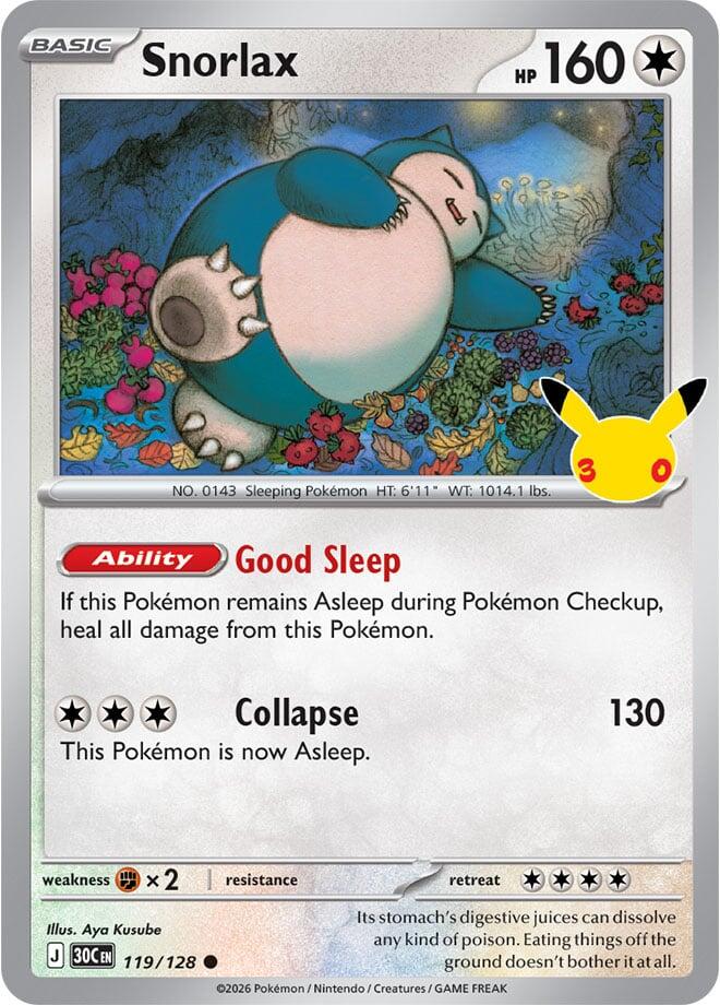 Snorlax (119/128) [Mega Evolution: 30th Celebration] | Jomio and Rueliete's Cards and Comics