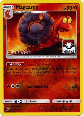 Magcargo (24/168) (League Promo 3rd Place) [Sun & Moon: Celestial Storm] | Jomio and Rueliete's Cards and Comics