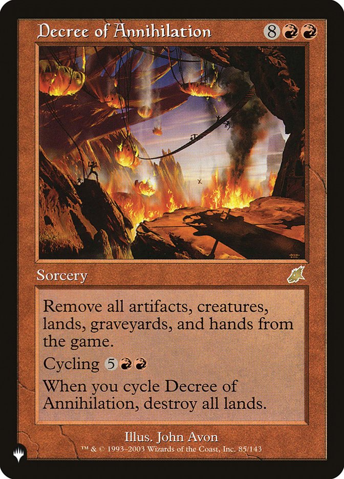 Decree of Annihilation [The List] | Jomio and Rueliete's Cards and Comics