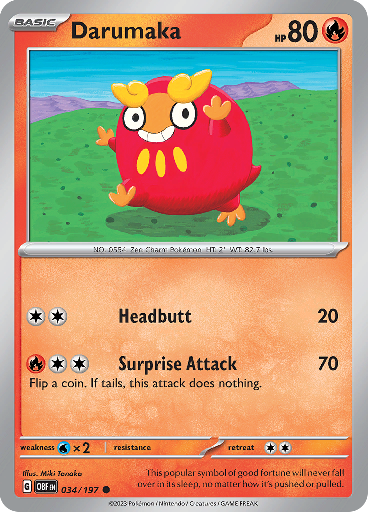 Darumaka (034/197) [Scarlet & Violet: Obsidian Flames] | Jomio and Rueliete's Cards and Comics