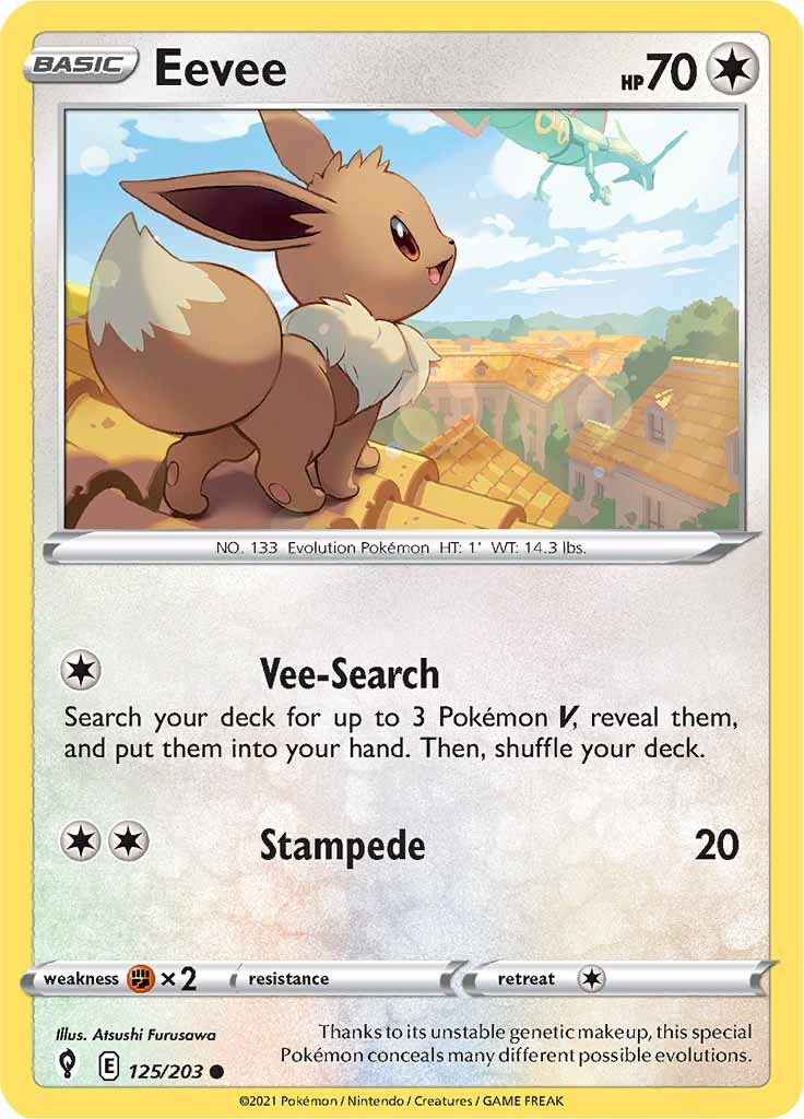 Eevee (125/203) [Sword & Shield: Evolving Skies] | Jomio and Rueliete's Cards and Comics