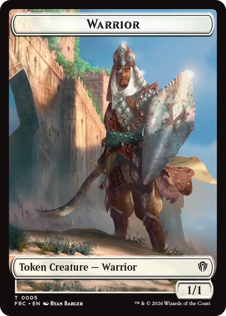 Warrior // Shark Double-Sided Token [Reality Fracture Commander Tokens] | Jomio and Rueliete's Cards and Comics
