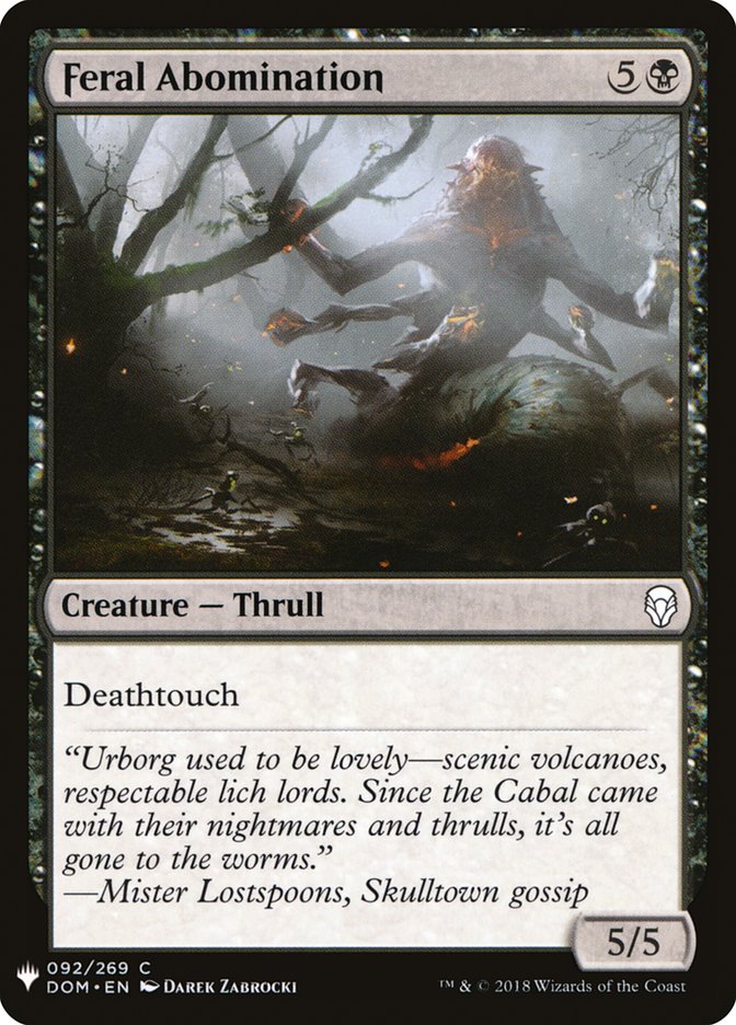 Feral Abomination [Mystery Booster] | Jomio and Rueliete's Cards and Comics