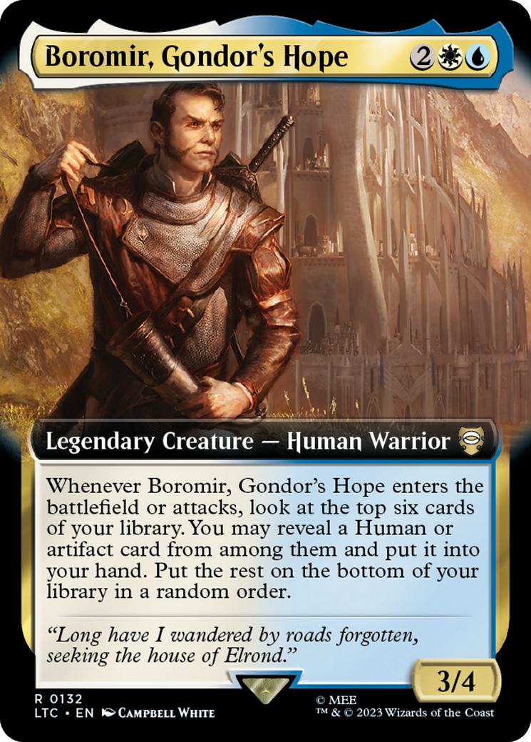 Boromir, Gondor's Hope (Extended Art) [The Lord of the Rings: Tales of Middle-Earth Commander] | Jomio and Rueliete's Cards and Comics