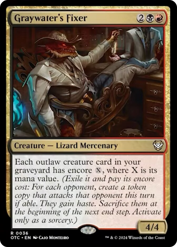 Graywater's Fixer [Outlaws of Thunder Junction Commander] | Jomio and Rueliete's Cards and Comics