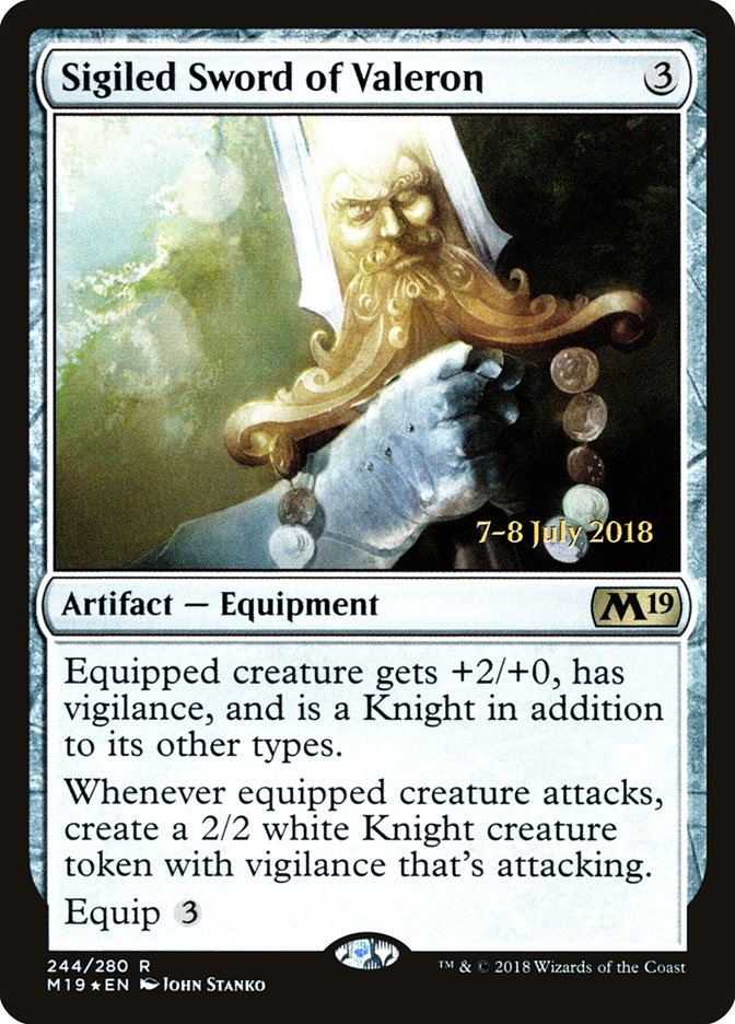 Sigiled Sword of Valeron [Core Set 2019 Prerelease Promos] | Jomio and Rueliete's Cards and Comics