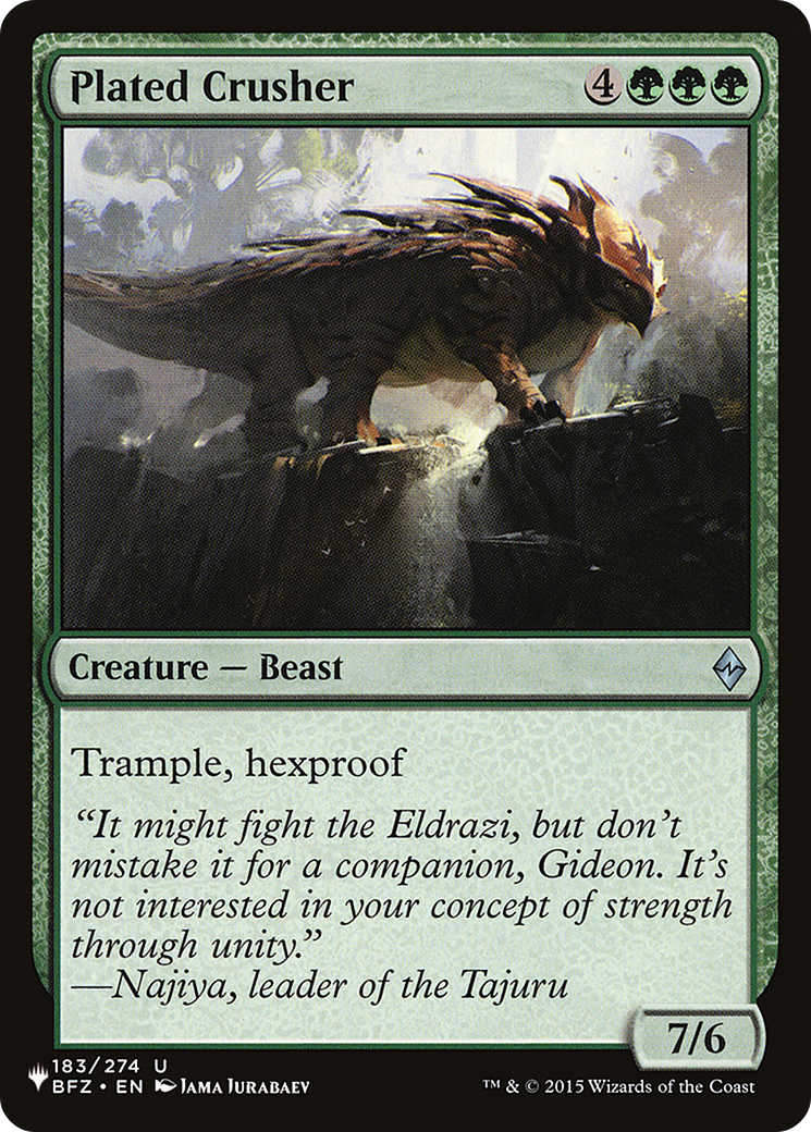 Plated Crusher [The List] | Jomio and Rueliete's Cards and Comics