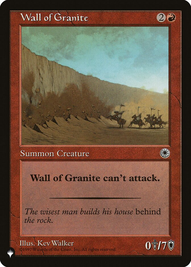 Wall of Granite [The List] | Jomio and Rueliete's Cards and Comics