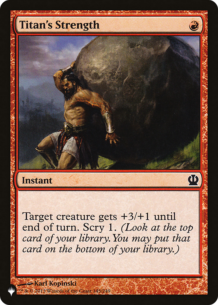 Titan's Strength [The List] | Jomio and Rueliete's Cards and Comics