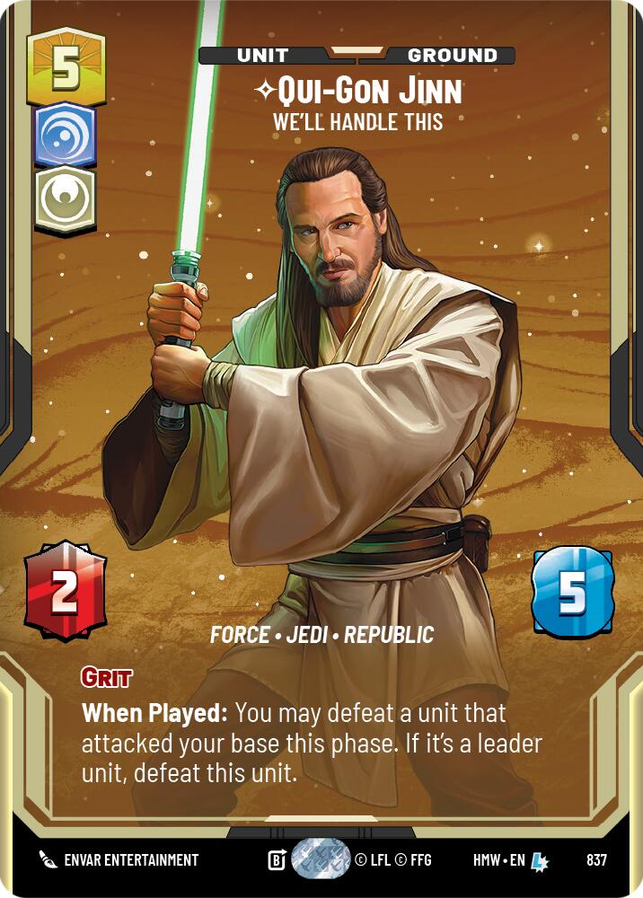 Qui-Gon Jinn - We'll Handle This (837) (Prestige) (837) [Homeworlds] | Jomio and Rueliete's Cards and Comics