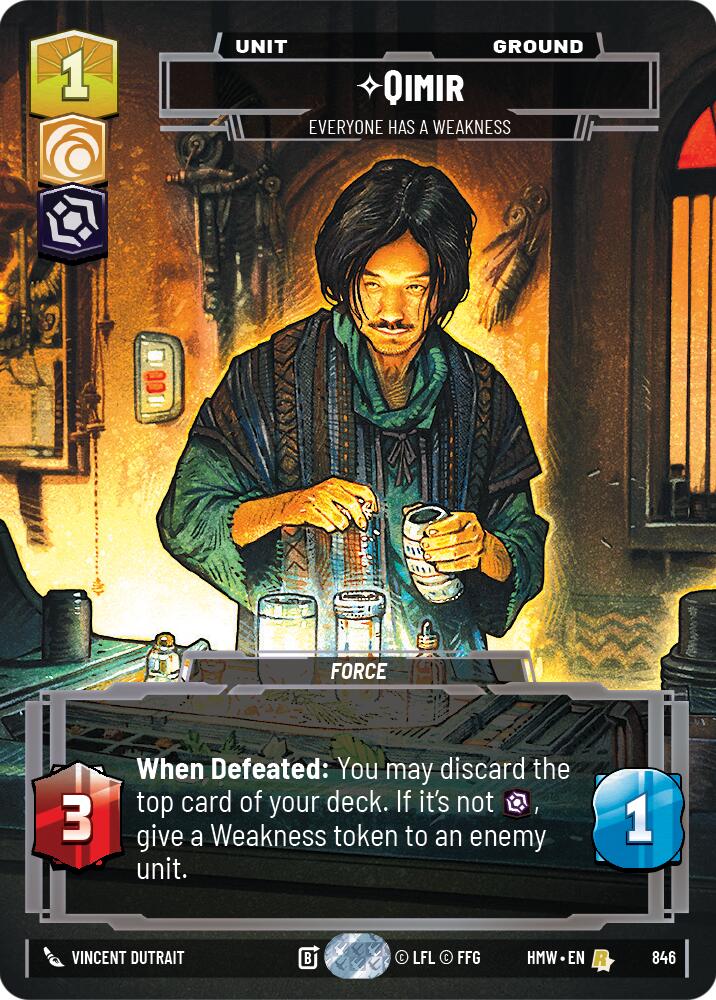 Qimir - Everyone Has a Weakness (846) (Prestige) (846) [Homeworlds] | Jomio and Rueliete's Cards and Comics
