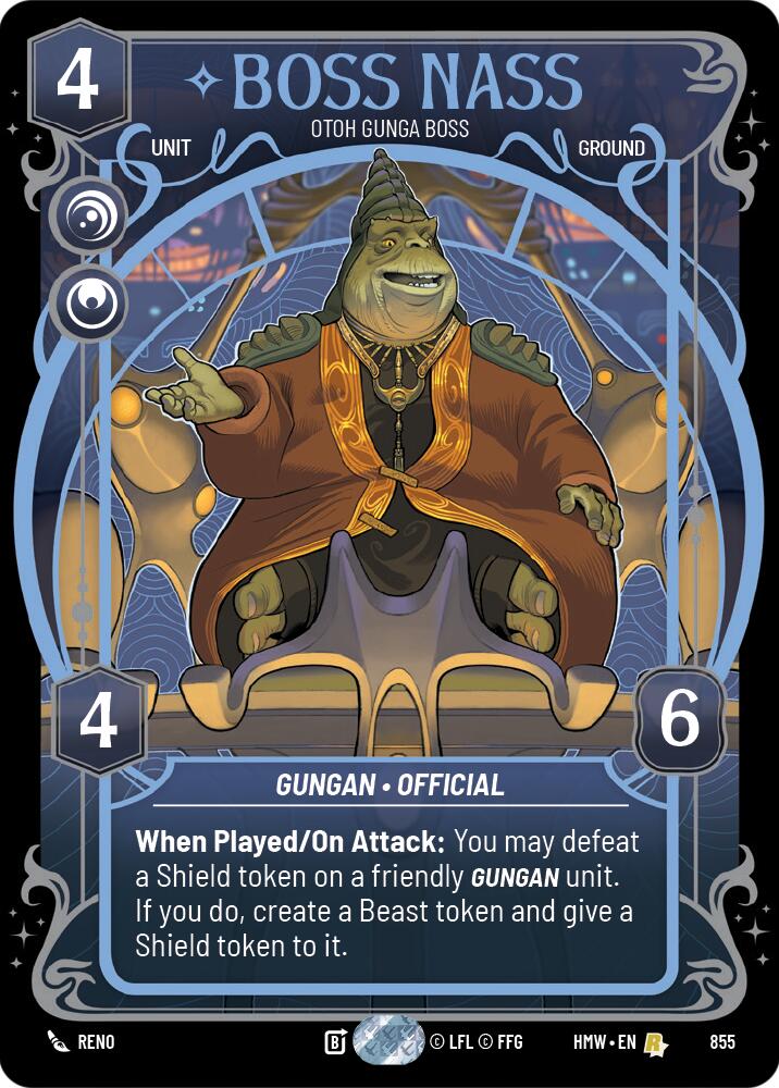 Boss Nass - Otoh Gunga Boss (855) (Prestige Foil) (855) [Homeworlds] | Jomio and Rueliete's Cards and Comics
