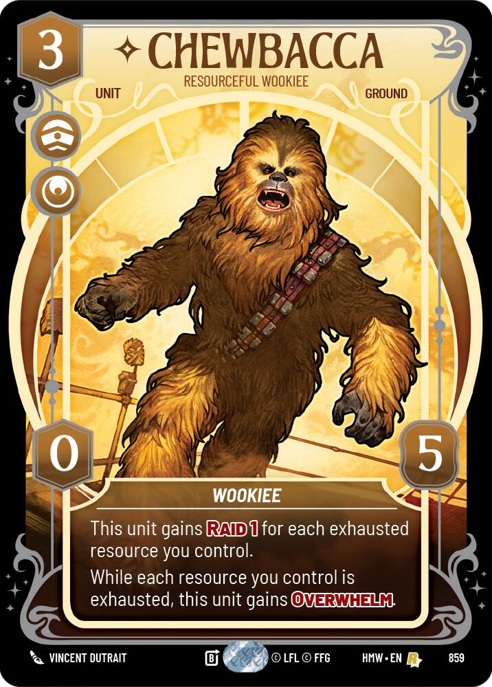 Chewbacca - Resourceful Wookiee (859) (Prestige Foil) (859) [Homeworlds] | Jomio and Rueliete's Cards and Comics
