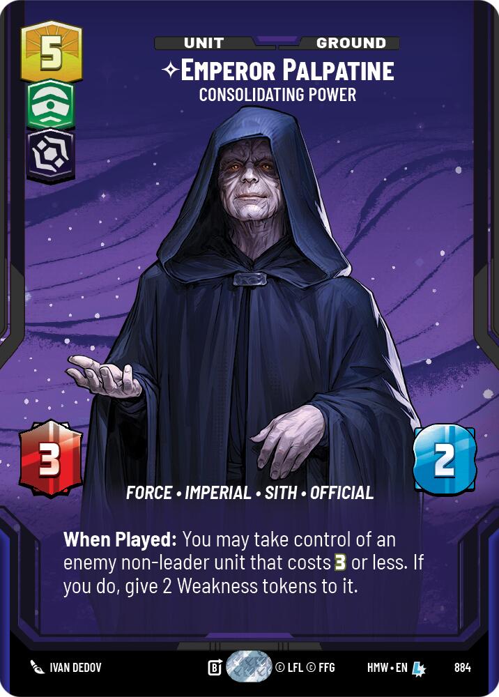 Emperor Palpatine - Consolidating Power (884) (Prestige Foil) (884) [Homeworlds] | Jomio and Rueliete's Cards and Comics