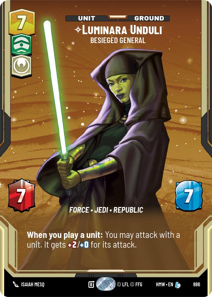 Luminara Unduli - Besieged General (886) (Prestige Foil) (886) [Homeworlds] | Jomio and Rueliete's Cards and Comics
