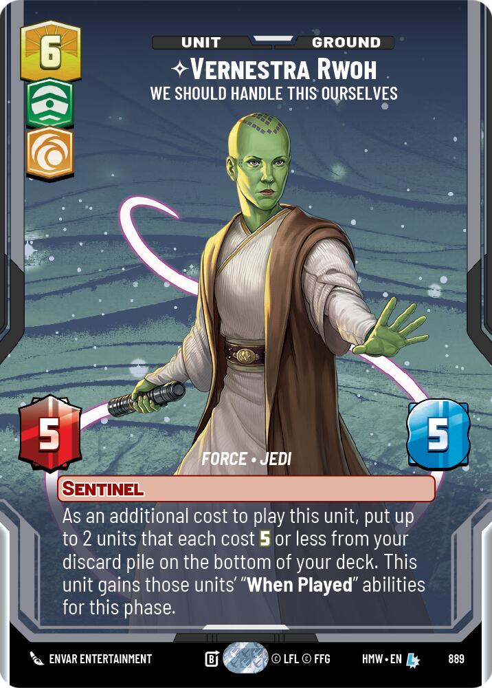 Vernestra Rwoh - We Should Handle This Ourselves (889) (Prestige Foil) (889) [Homeworlds] | Jomio and Rueliete's Cards and Comics