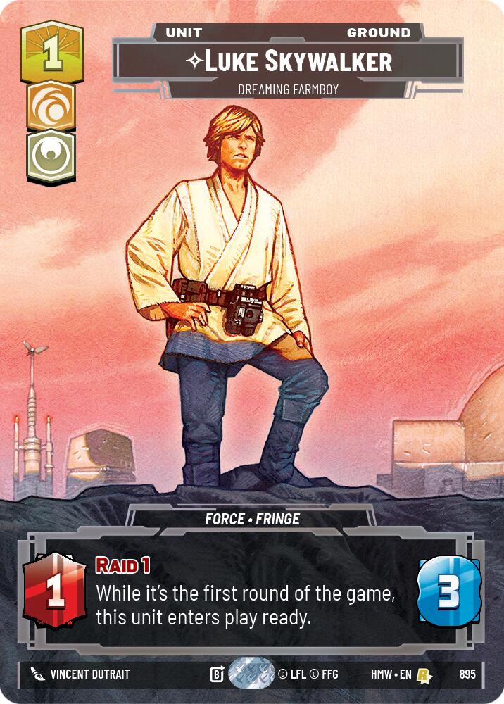 Luke Skywalker - Dreaming Farmboy (895) (Prestige Foil) (895) [Homeworlds] | Jomio and Rueliete's Cards and Comics