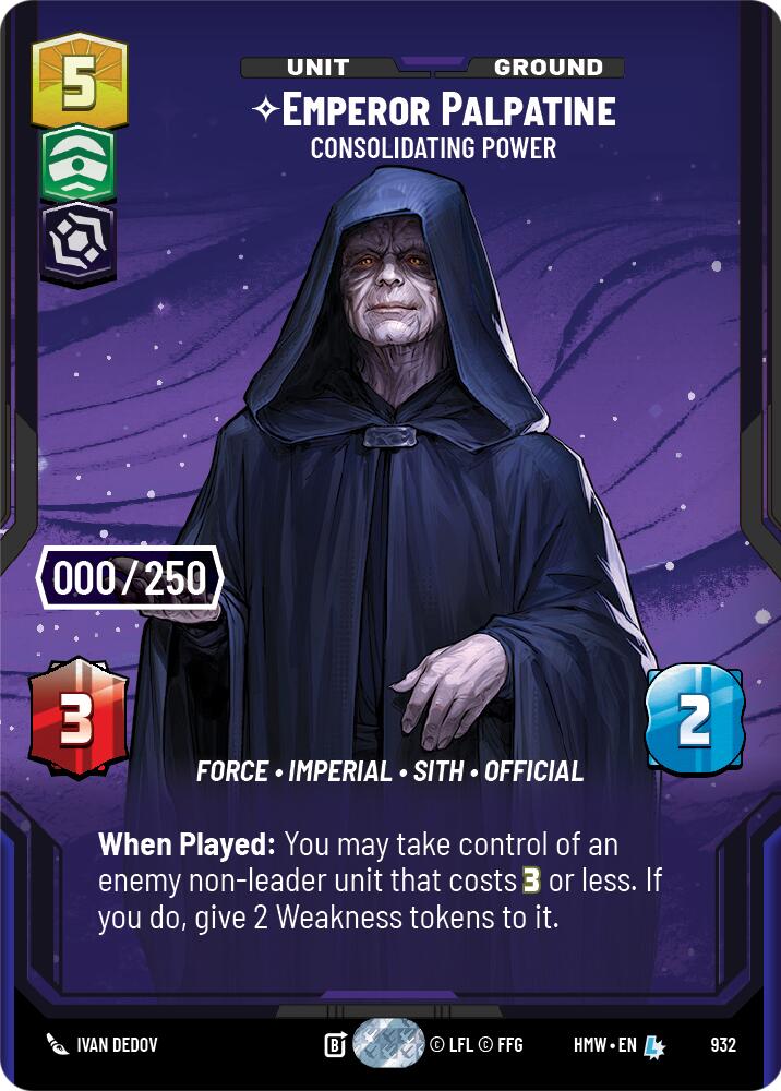 Emperor Palpatine - Consolidating Power (932) (Serialized) (932) [Homeworlds] | Jomio and Rueliete's Cards and Comics